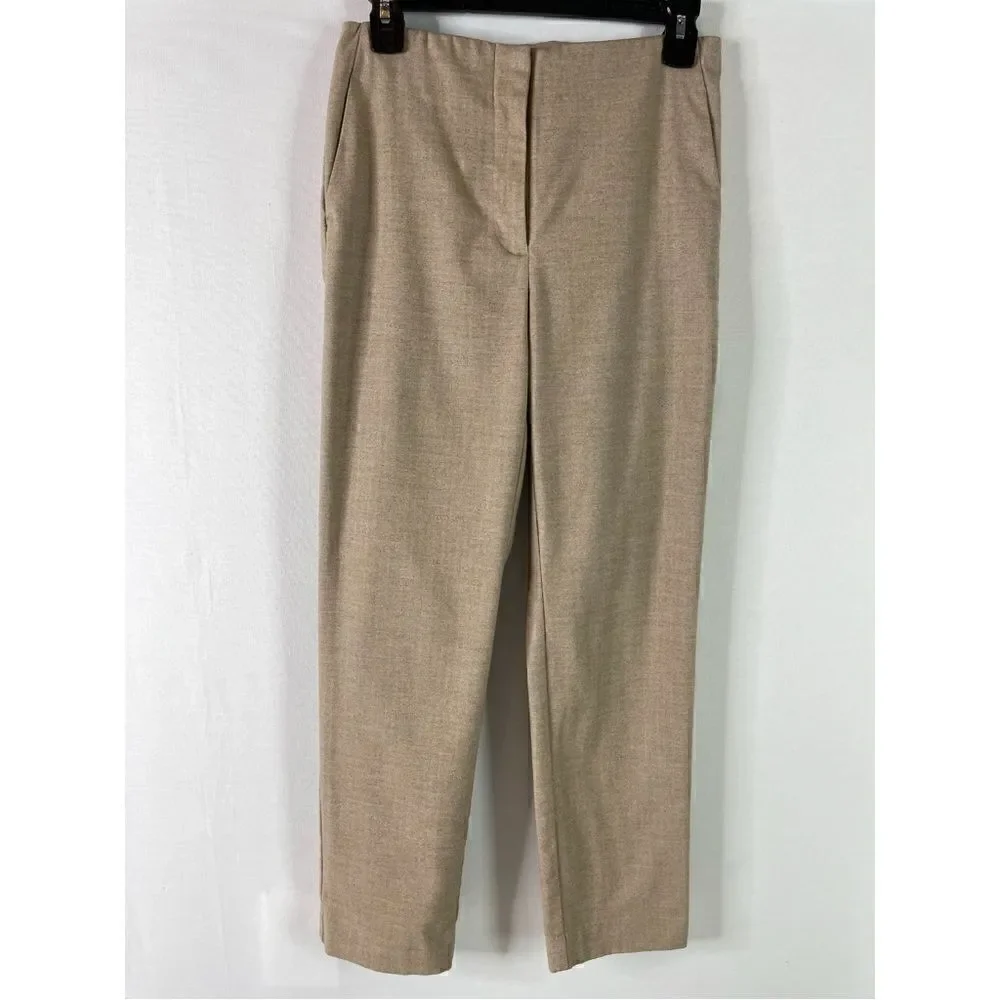 LOFT Herringbone High Waist Slim Pants (Oatmeal Melange) - 0